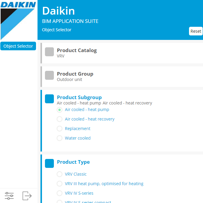  Daikin | Webbased Chiller selection